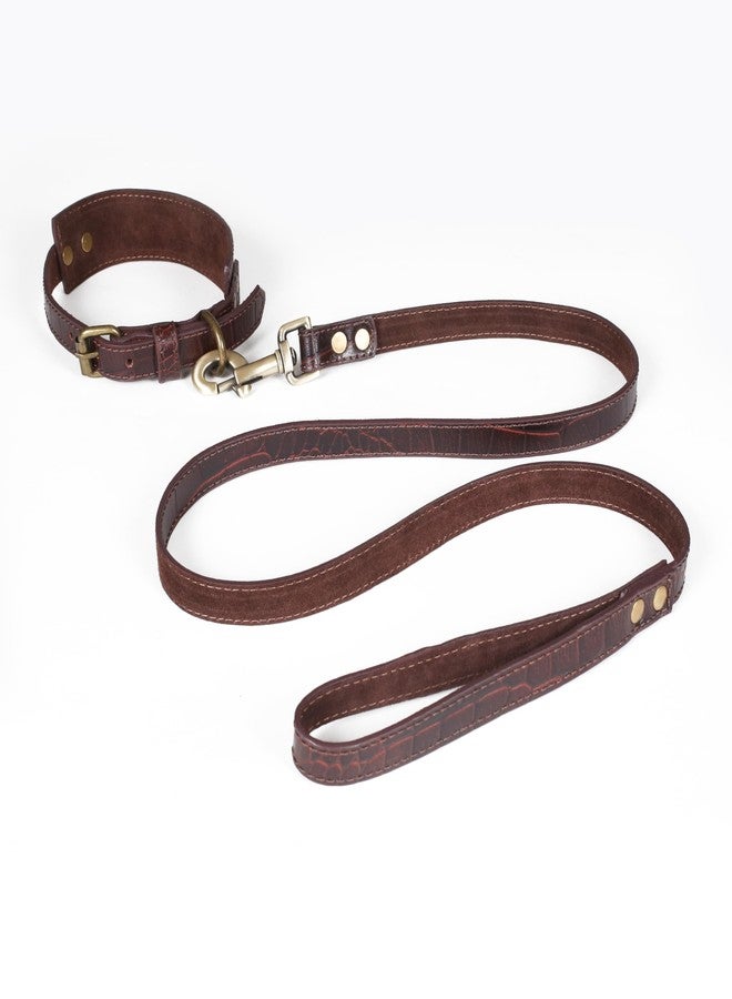 Light & Pro Lightnpro Genuine Leather Dog Collar & Leash Set - Adjustable 18" Collar with Metal Buckle & Reinforced Nylon Leash - Durable Walking & Training Gear for Large Breeds - Image 1